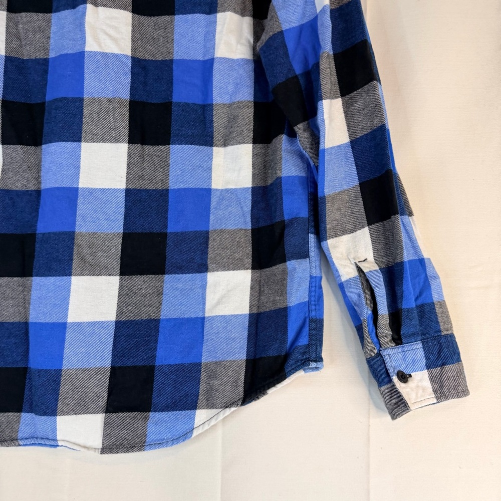 AMERICAN EAGLE Men’s Size S Shirt Button Down Blue Buffalo Plaid Flannel Classic - Picture 13 of 16